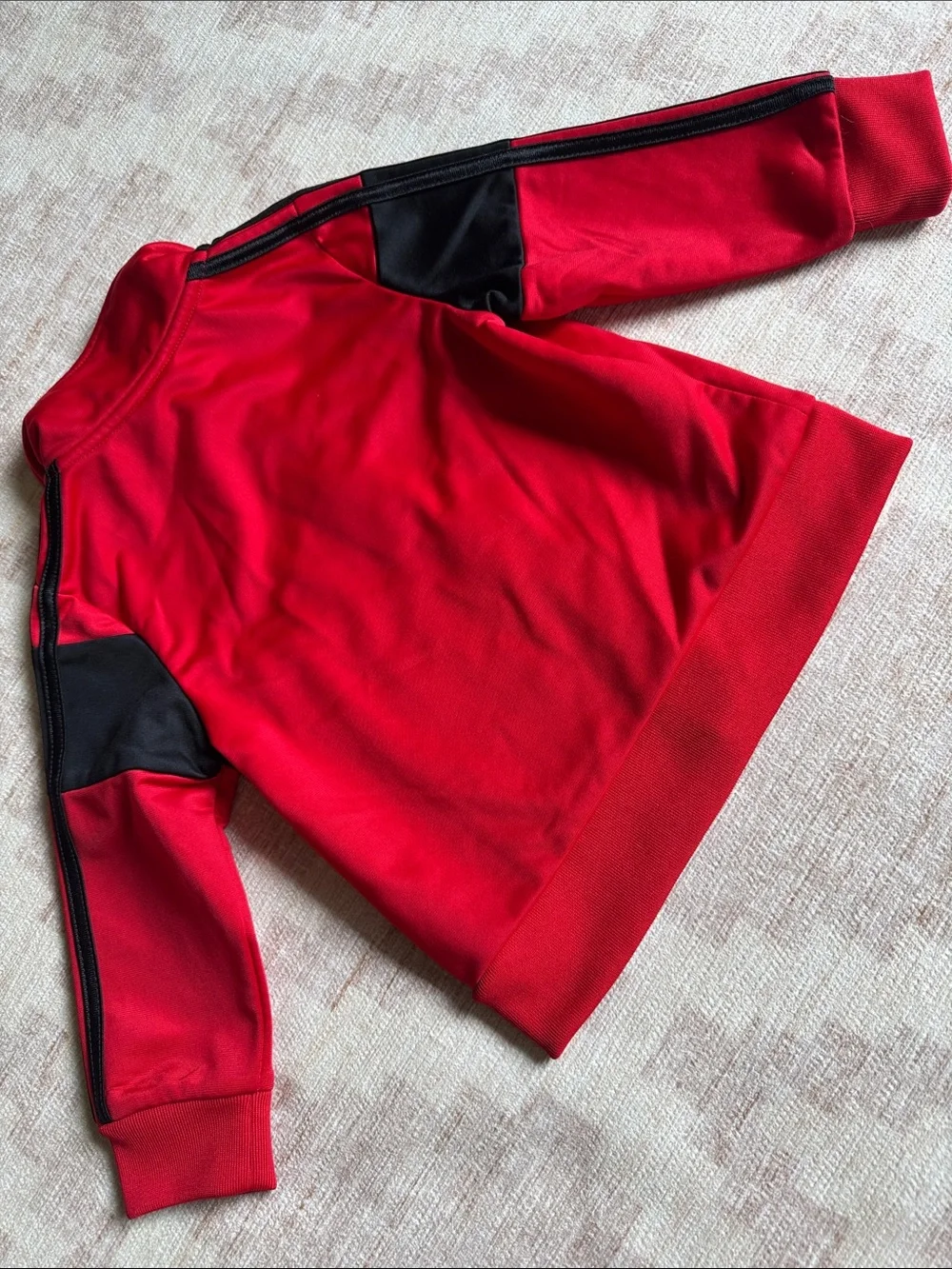adidas Red Kids Tracksuit with Black Stripes and Accents size 18M
